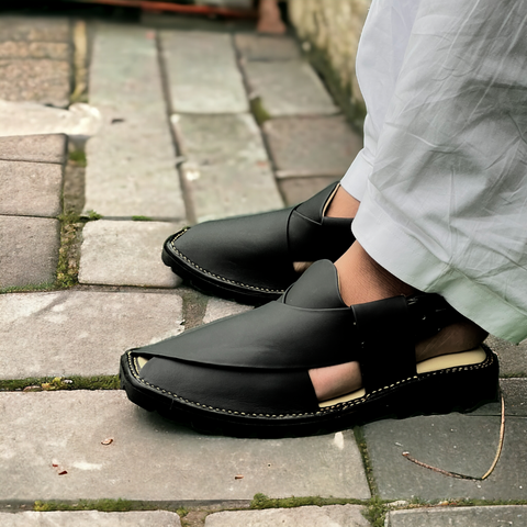 Medicated Full Black Chappal Pakistan