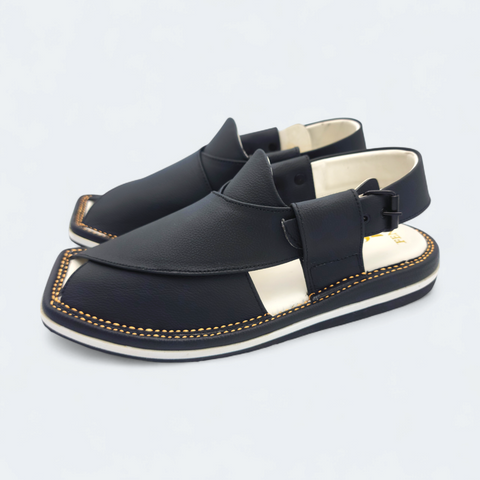 Contrast Sole Medicated Chappal Black