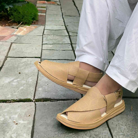 Kaptan Medicated Chappal Dotted Camal