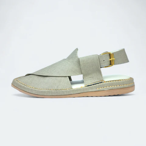 Kaptan Medicated Chappal Grey Fabric Texture