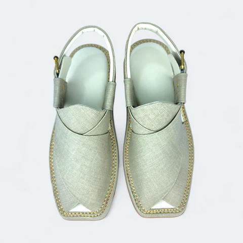 Kaptan Medicated Chappal Grey Fabric Texture