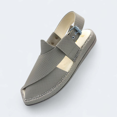 Kaptan Medicated Chappal Dotted Dark Grey