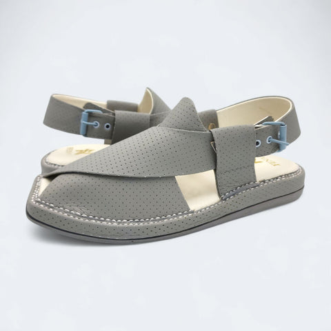 Kaptan Medicated Chappal Dotted Dark Grey