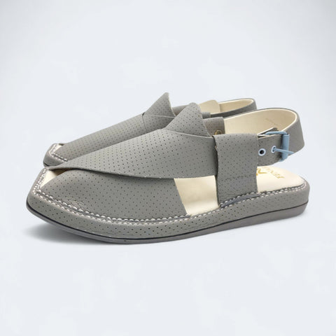 Kaptan Medicated Chappal Dotted Dark Grey