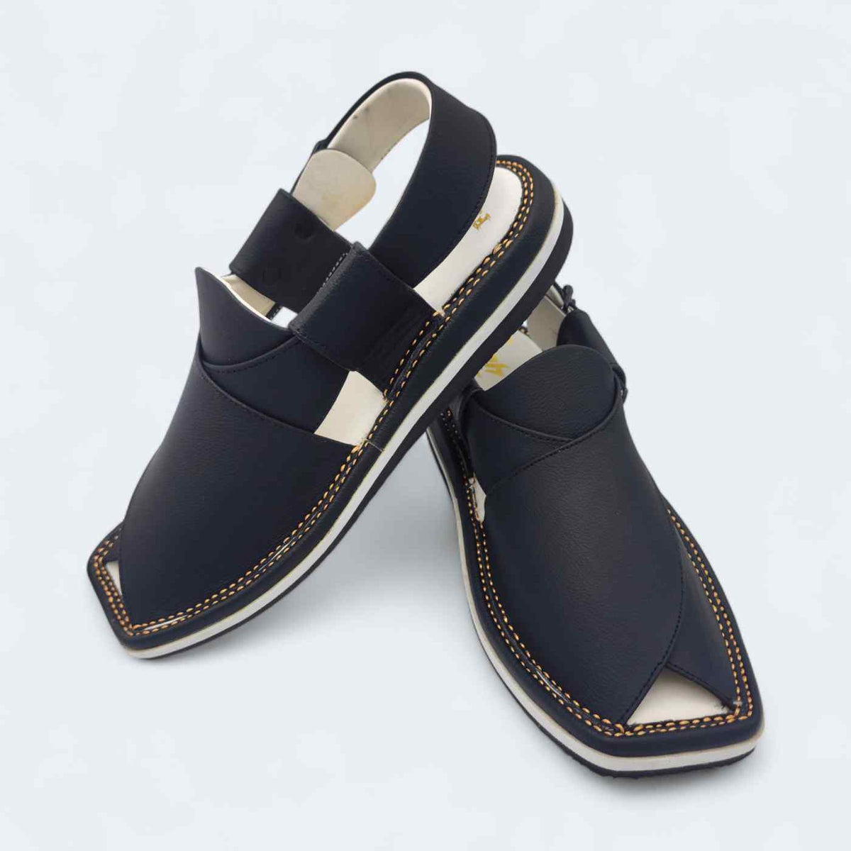 Contrast Sole Medicated Chappal Black
