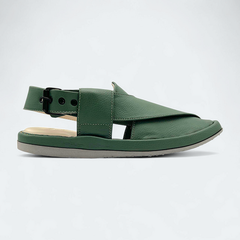 Round GoGo Peshawari Chappal Green