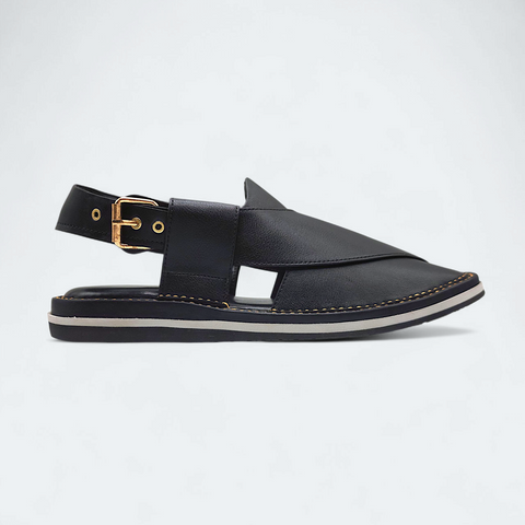 Contrast Sole Medicated Chappal Black