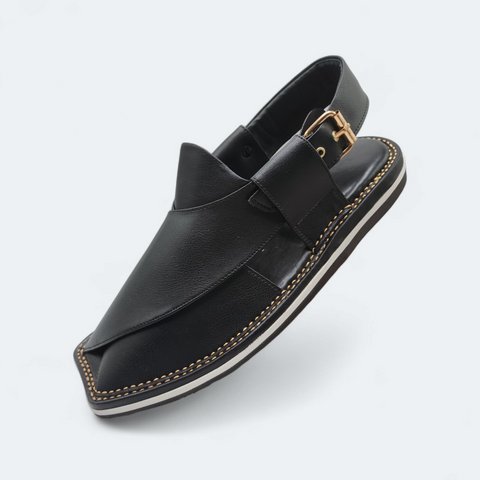 Contrast Sole Medicated Chappal Black