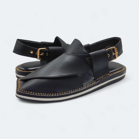 Contrast Sole Medicated Chappal Black