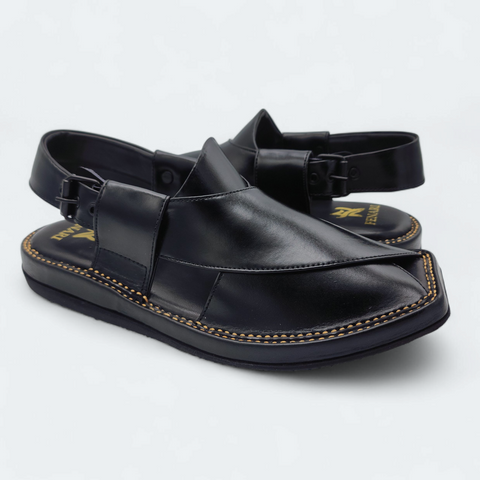 Kaptan Lightweight Medicated Chappal Black