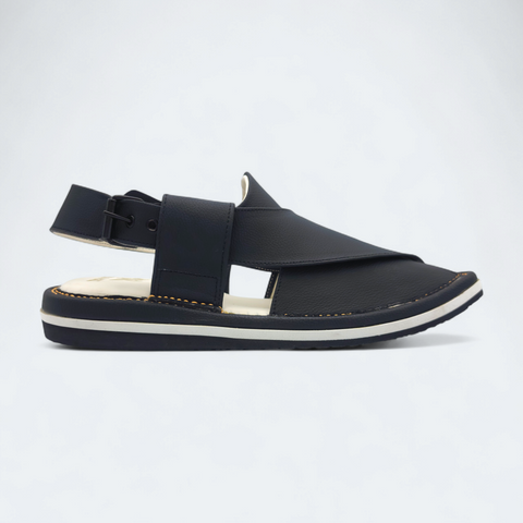 Contrast Sole Medicated Chappal Black