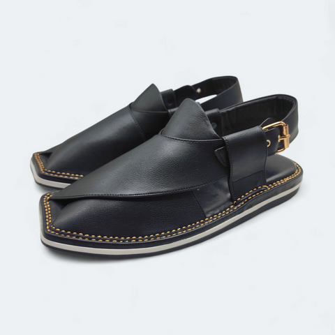Contrast Sole Medicated Chappal Black