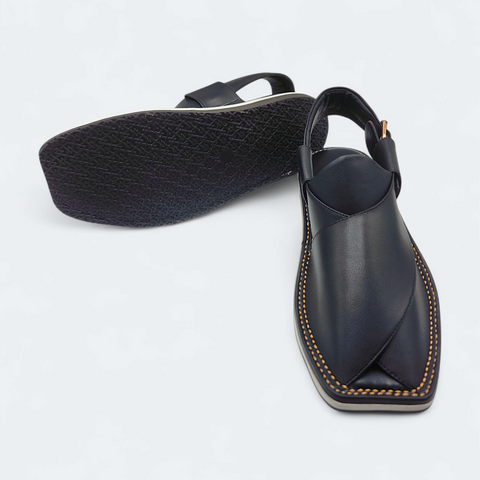 Contrast Sole Medicated Chappal Black