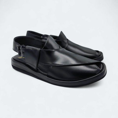 New Aura Comfortable Peshawari Chappal Black