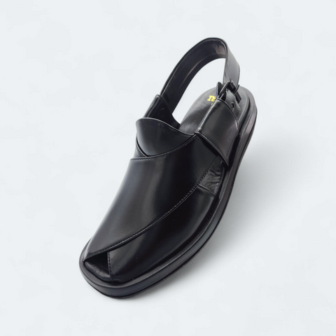 New Aura Comfortable Peshawari Chappal Black