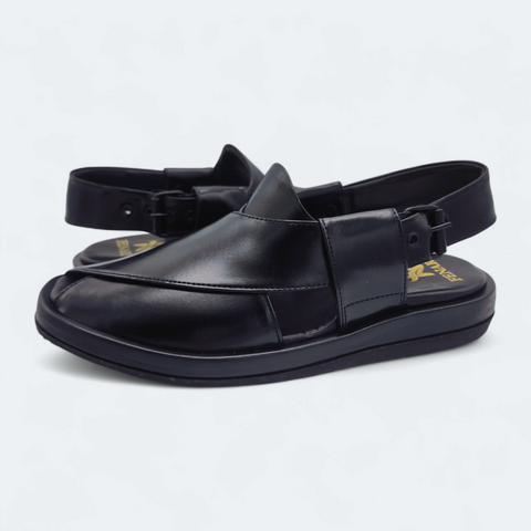 New Aura Comfortable Peshawari Chappal Black