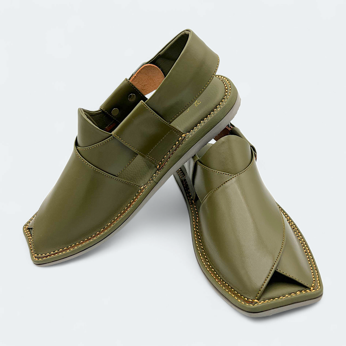 Single Sole Kaptan Medicated Chappal Mehndi