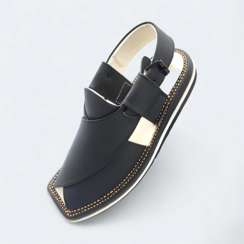 Contrast Sole Medicated Chappal Black