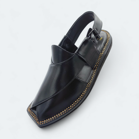 Single Sole Kaptan Lightweight Medicated Chappal Black