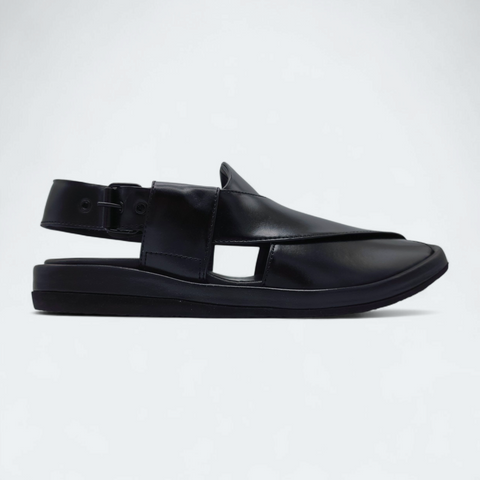 New Aura Comfortable Peshawari Chappal Black