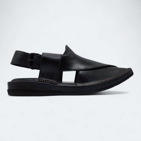 Kaptan Lightweight Medicated Chappal Black