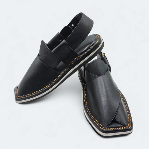 Contrast Sole Medicated Chappal Black
