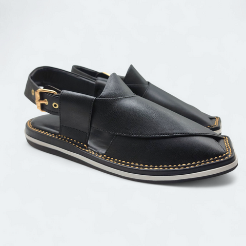 Contrast Sole Medicated Chappal Black