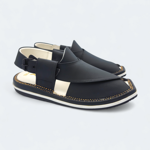 Contrast Sole Medicated Chappal Black
