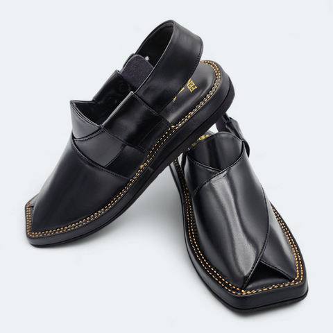 Kaptan Lightweight Medicated Chappal Black