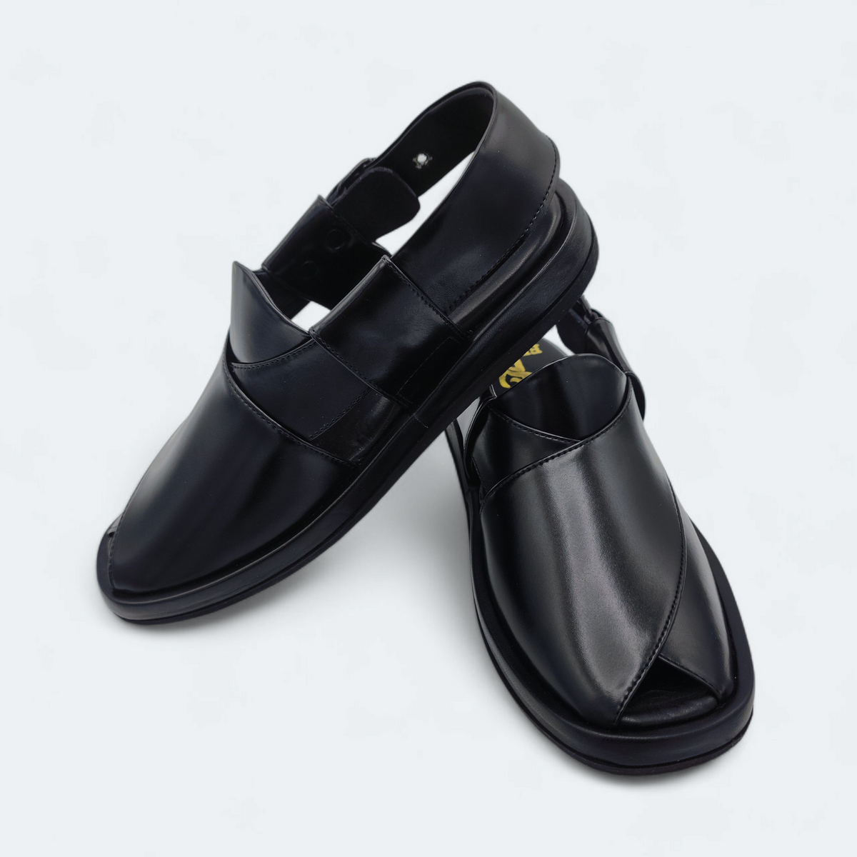 Aura Round Comfortable Peshawari Chappal Black