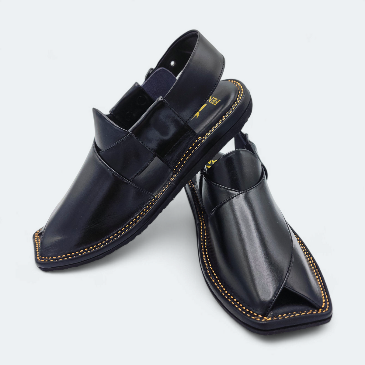 Single Sole Kaptan Lightweight Medicated Chappal Black