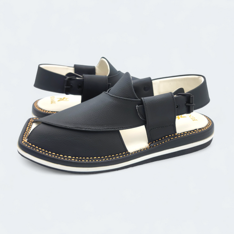 Contrast Sole Medicated Chappal Black