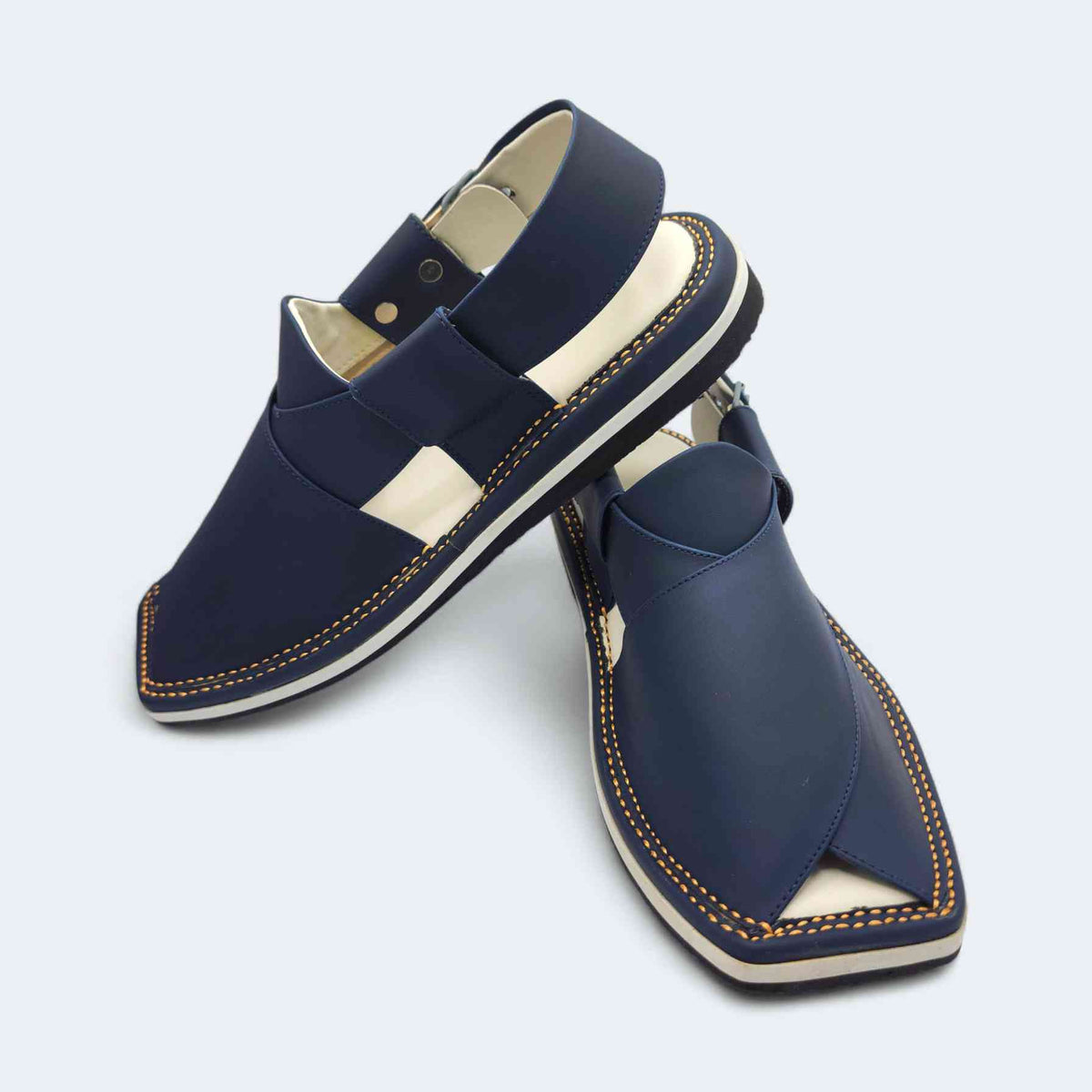 Contrast Sole Medicated Chappal Blue