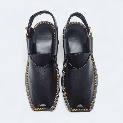 Contrast Sole Medicated Chappal Black