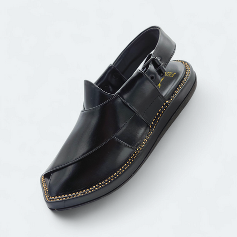 Kaptan Lightweight Medicated Chappal Black