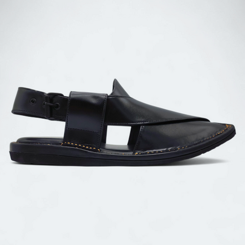 Single Sole Kaptan Lightweight Medicated Chappal Black