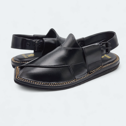 Single Sole Kaptan Lightweight Medicated Chappal Black